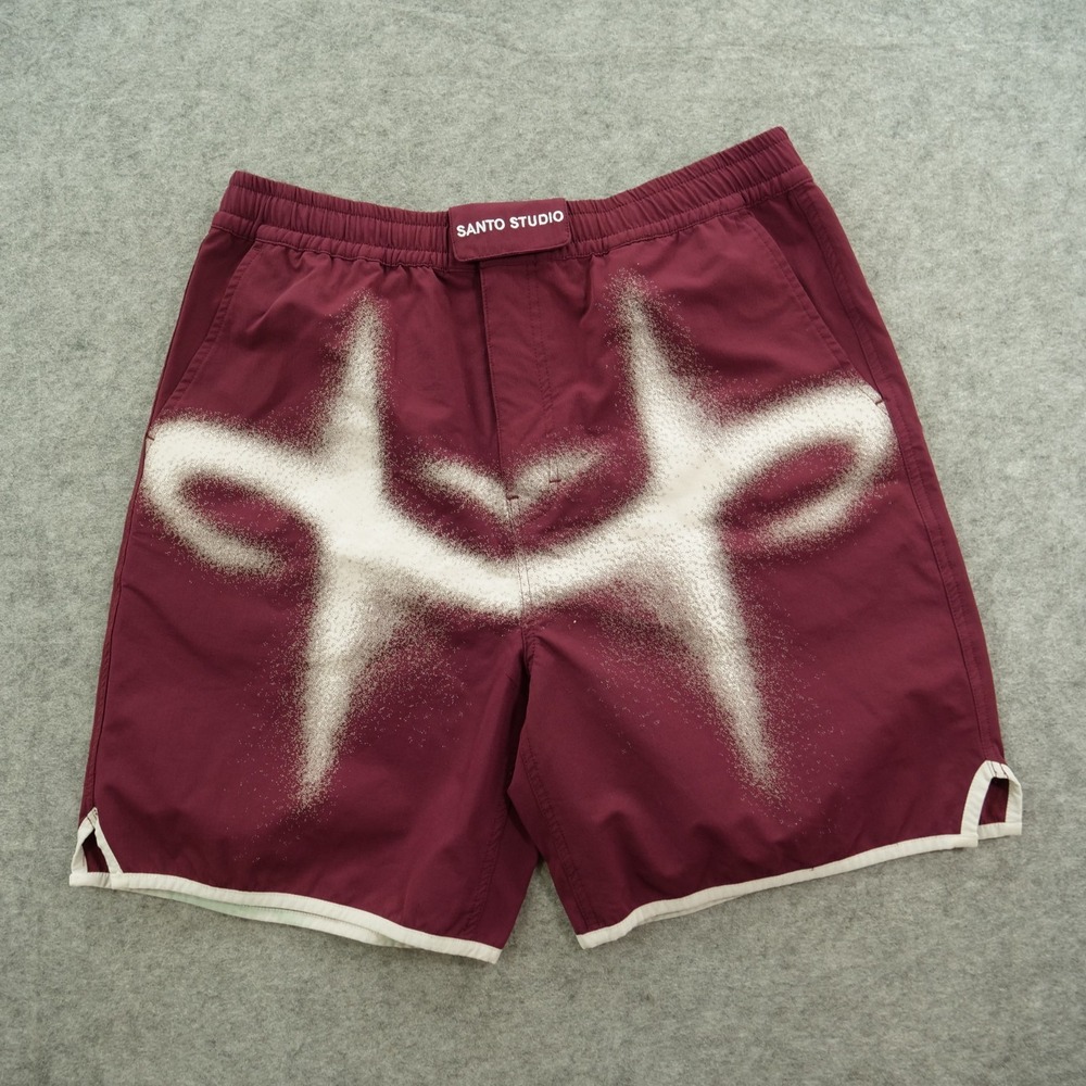 Santo Studio Shorts Mens Extra Large Red Burgundy Torino Board Swim Surf Active